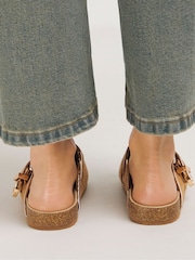 Simply Be Brown Extra Wide Fit Closed Toe Mule Shoes - Image 2 of 3