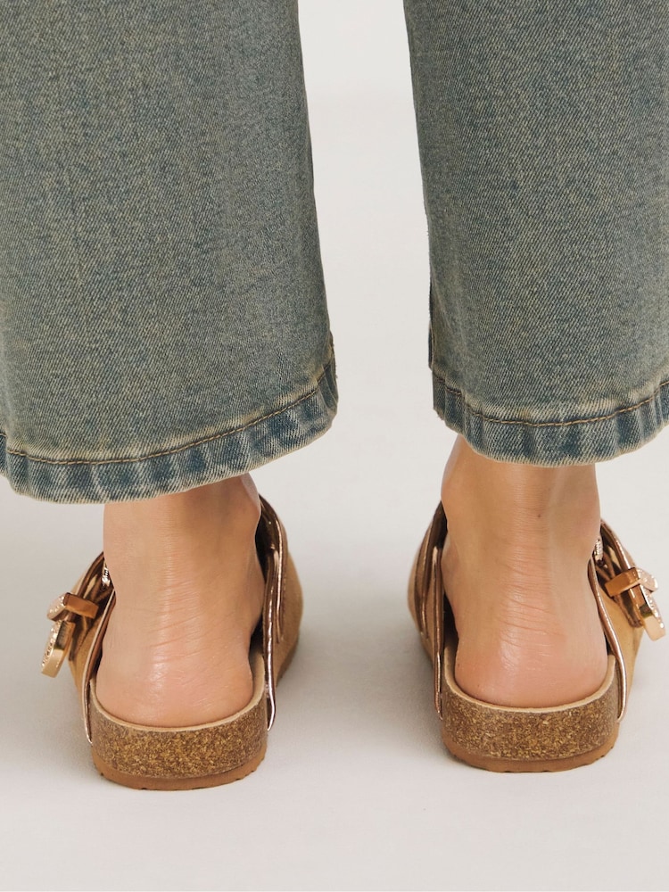 Simply Be Brown Extra Wide Fit Closed Toe Mule Shoes - Image 2 of 3