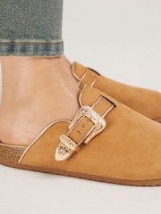 Simply Be Brown Extra Wide Fit Closed Toe Mule Shoes - Image 3 of 3
