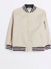 River Island Natural Boys Bomber Trench 100% Cotton Coat - Image 1 of 4