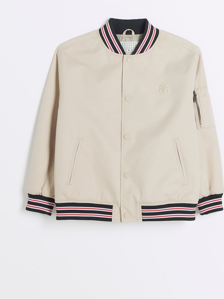River Island Natural Boys Bomber Trench 100% Cotton Coat - Image 1 of 4