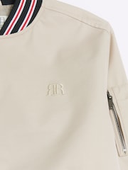 River Island Natural Boys Bomber Trench 100% Cotton Coat - Image 4 of 4