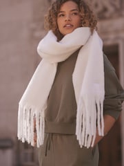 Self. Cream Heavyweight Blanket Scarf - Image 2 of 8
