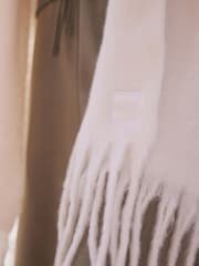 Self. Cream Heavyweight Blanket Scarf - Image 5 of 8