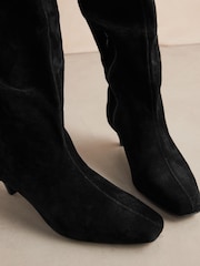 Black Forever Comfort® Suede Knee High Heeled Boots - Image 3 of 8