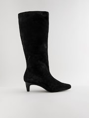 Black Forever Comfort® Suede Knee High Heeled Boots - Image 5 of 8
