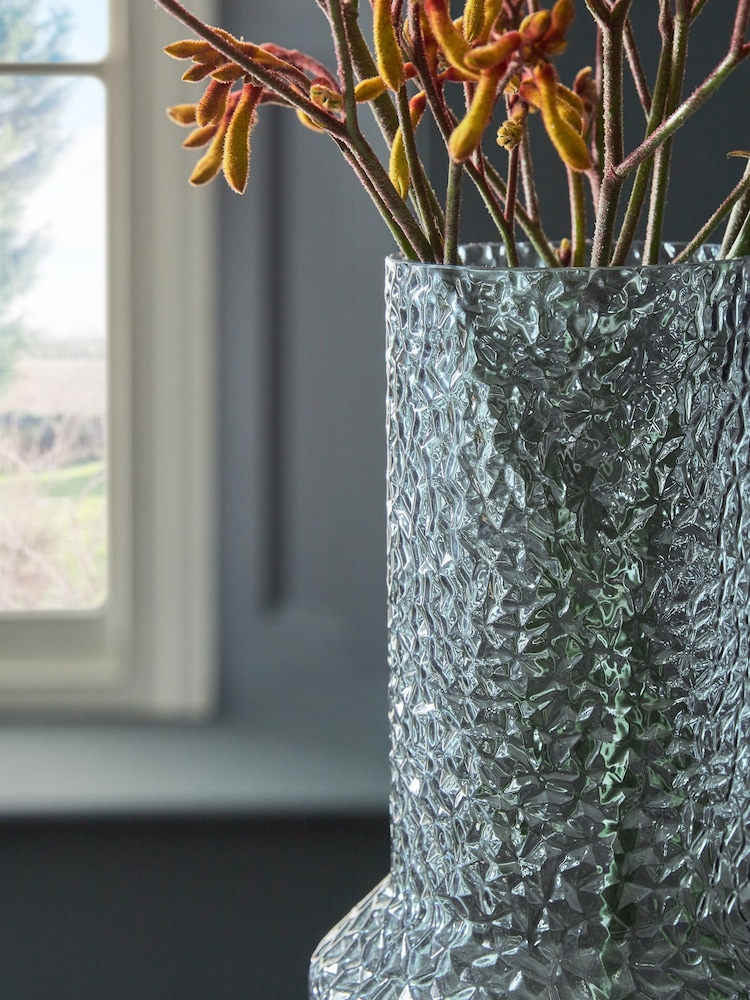 Blue Medium Textured Glass Vase - Image 2 of 4