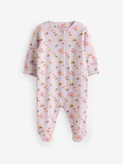 بنفسجي فاتح - Cath Kidston Floral Baby 100% Cotton Sleepsuits 3 Pack - صورة 2 من 6