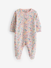 بنفسجي فاتح - Cath Kidston Floral Baby 100% Cotton Sleepsuits 3 Pack - صورة 3 من 6