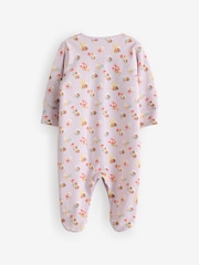بنفسجي فاتح - Cath Kidston Floral Baby 100% Cotton Sleepsuits 3 Pack - صورة 5 من 6