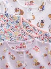 بنفسجي فاتح - Cath Kidston Floral Baby 100% Cotton Sleepsuits 3 Pack - صورة 6 من 6