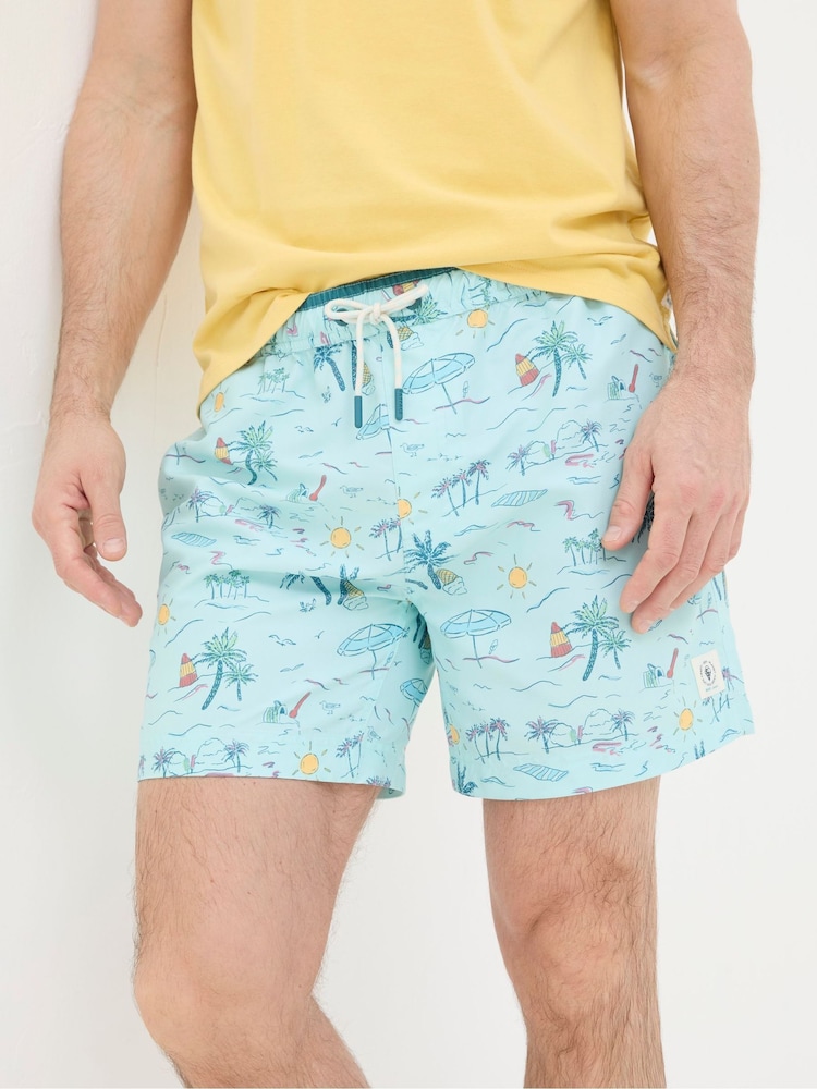 FatFace Blue Trevose Judes Swim Shorts - Image 2 of 4