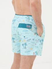 FatFace Blue Trevose Judes Swim Shorts - Image 3 of 4