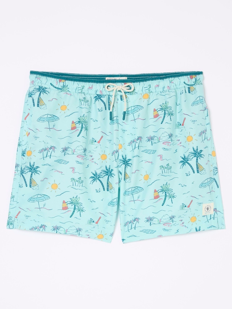 FatFace Blue Trevose Judes Swim Shorts - Image 4 of 4