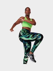 Sweaty Betty Green Areca Palm Print Full Length Power Workout Leggings - Image 5 of 10