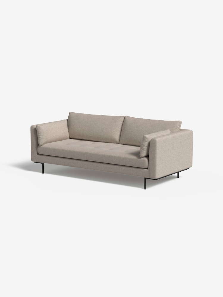 MADE.COM Textured Weave Natural Harlow 3 Seater Sofa - Image 1 of 3