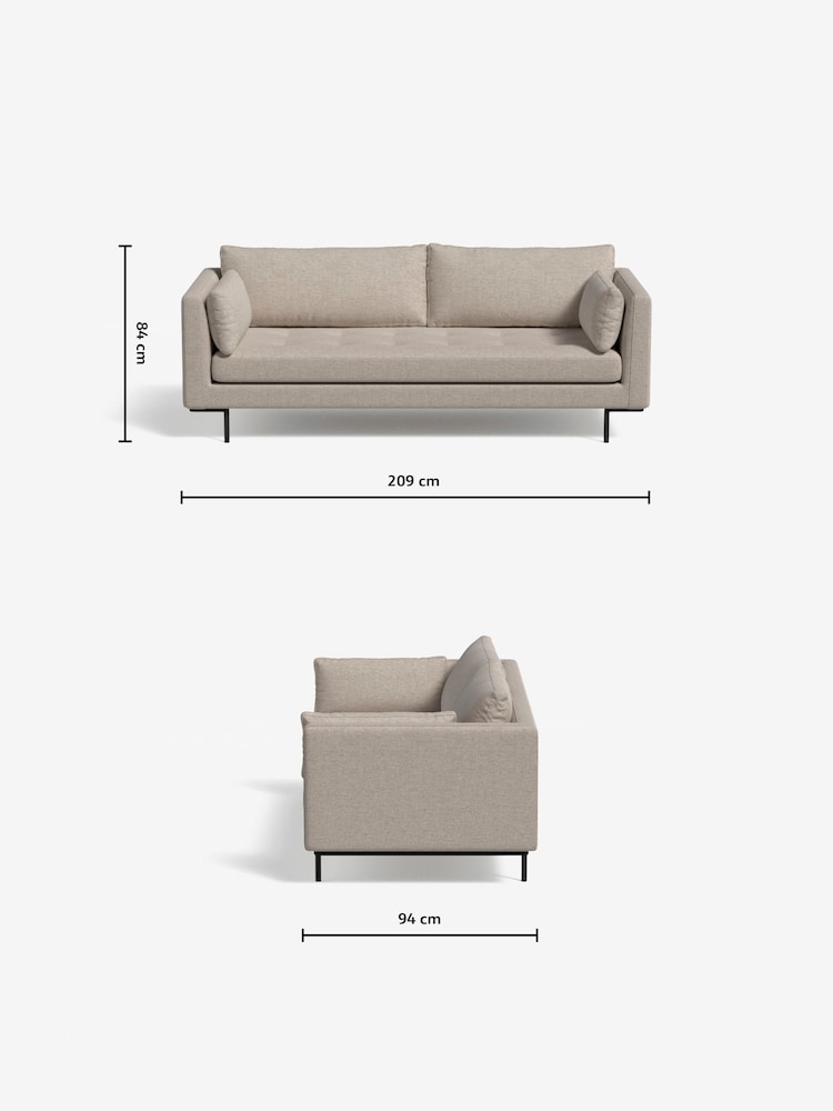 MADE.COM Textured Weave Natural Harlow 3 Seater Sofa - Image 3 of 3
