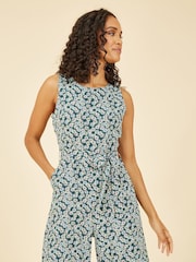 Mela Green Daisy Floral Print Culotte Jumpsuit - Image 4 of 5