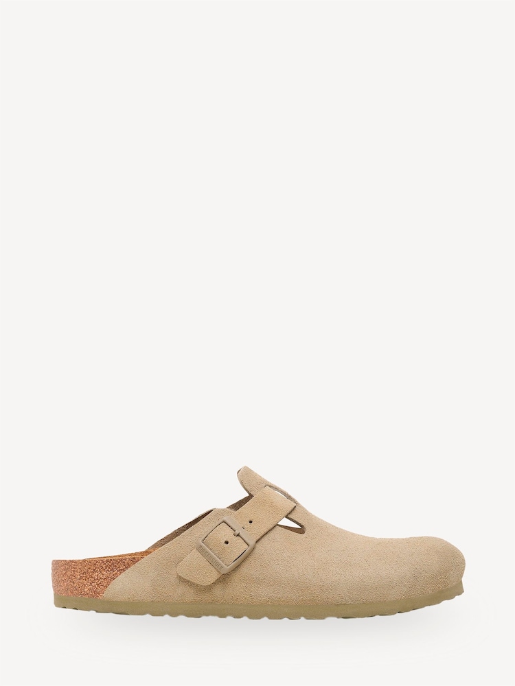 Birkenstock Khaki Green Boston Suede Leather Sandals - Image 1 of 3