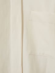 Reiss Beige Caro Viscose-Linen High-Low Shirt - Image 7 of 7