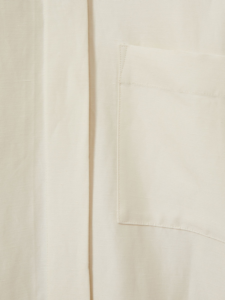 Reiss Beige Caro Viscose-Linen High-Low Shirt - Image 7 of 7