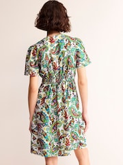 Boden Cream Petite Eve 100% Linen Short Dress - Image 3 of 5