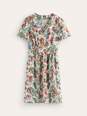 Boden Cream Petite Eve 100% Linen Short Dress - Image 5 of 5