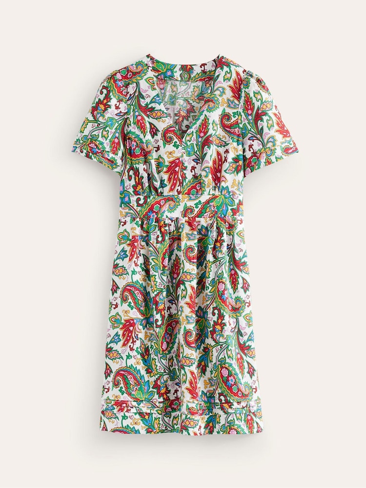 Boden Cream Petite Eve 100% Linen Short Dress - Image 5 of 5