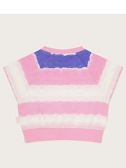 Monsoon Pink 100% Cotton Sadie Tie Dye Short Sleeve Sweater - Image 2 of 3