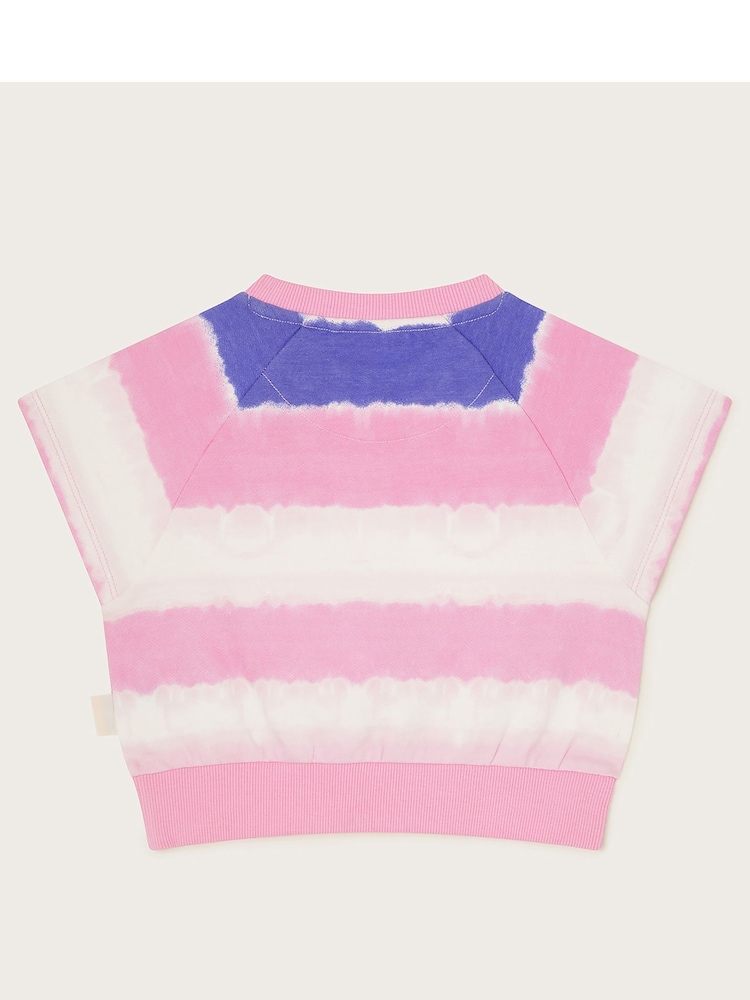 Monsoon Pink 100% Cotton Sadie Tie Dye Short Sleeve Sweater - Image 2 of 3