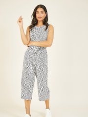 Mela Black Mela Ditsy Daisy Culotte Black Jumpsuit - Image 1 of 5