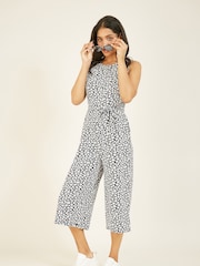 Mela Black Mela Ditsy Daisy Culotte Black Jumpsuit - Image 3 of 5