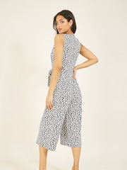 Mela Black Mela Ditsy Daisy Culotte Black Jumpsuit - Image 4 of 5