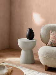 French Connection Stone Effect Zarina Side Table - Image 1 of 4