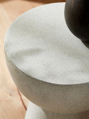 French Connection Stone Effect Zarina Side Table - Image 2 of 4