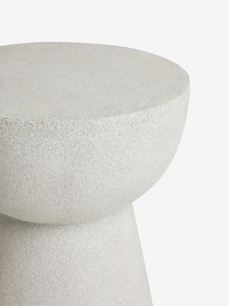 French Connection Stone Effect Zarina Side Table - Image 4 of 4