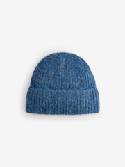 Navy Blue Knitted Beanie Hat - Image 4 of 4