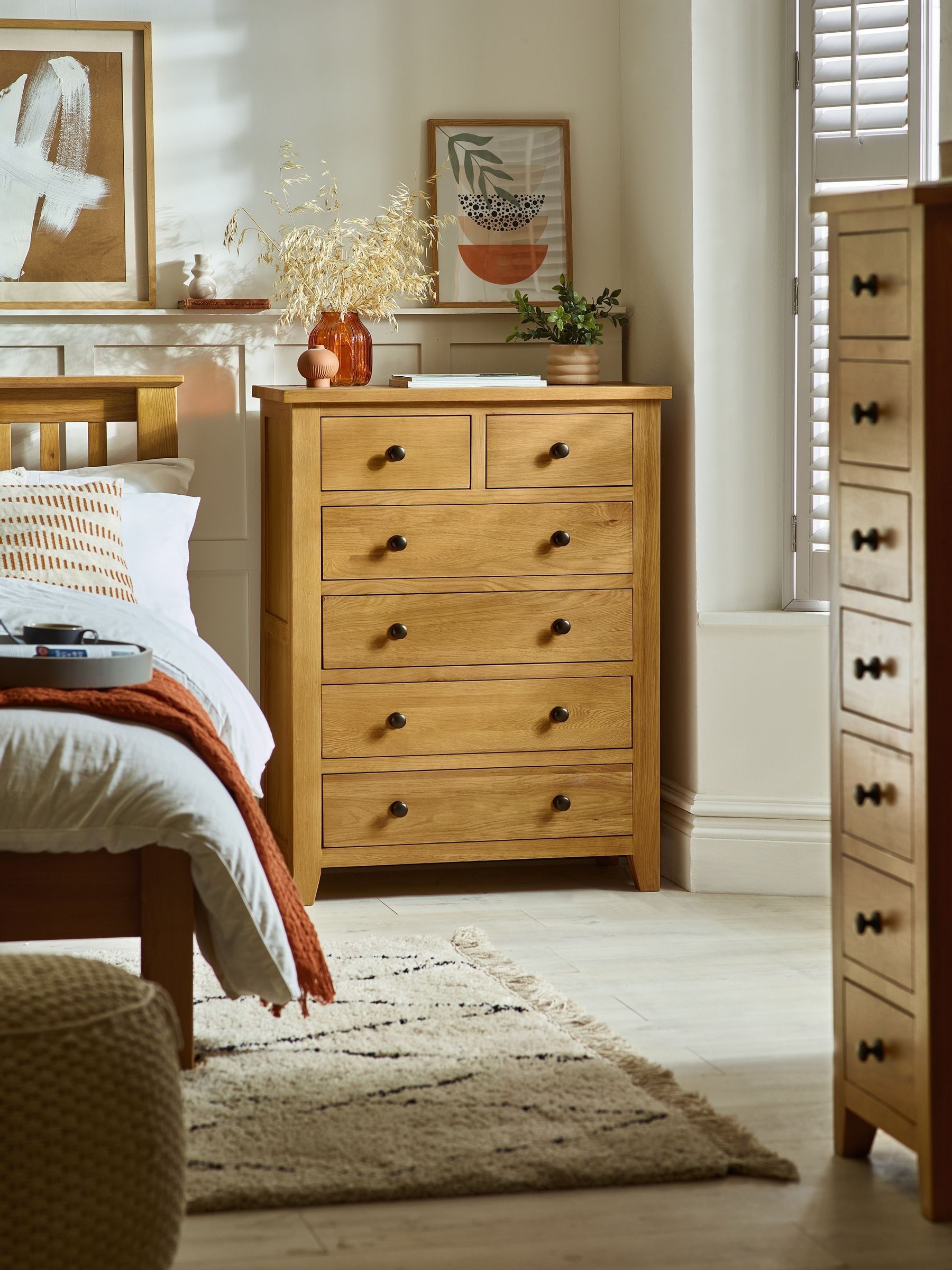 Julian Bowen Unisex Light Oak Marlborough Drawer Chest (4+2) In Size 6 - Image 6