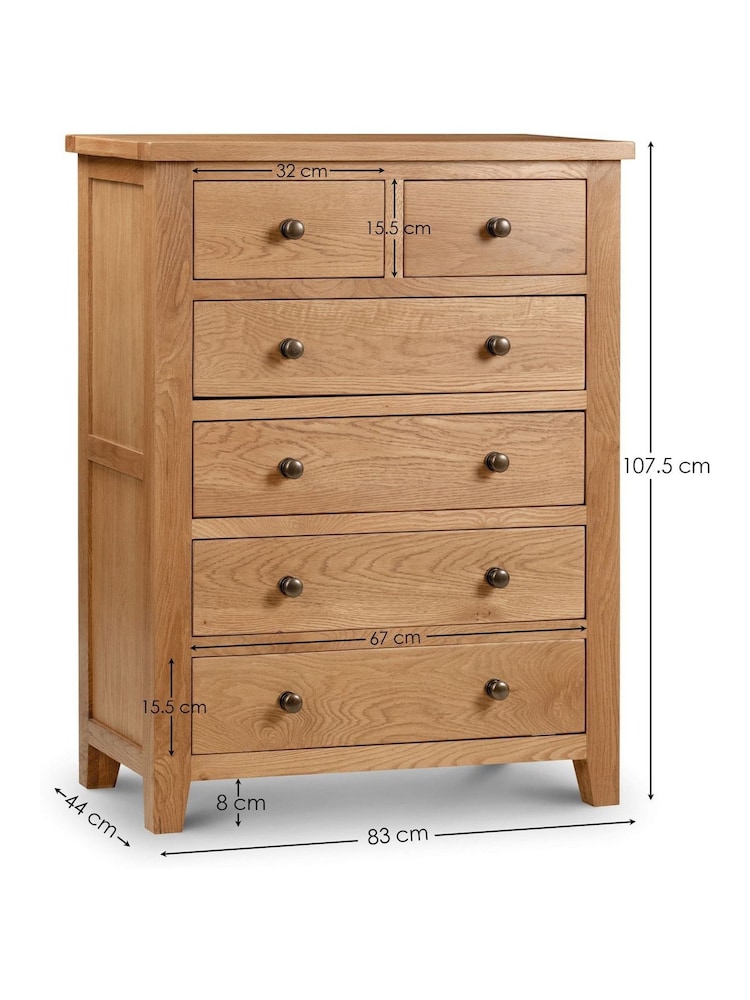 Julian Bowen Brown Marlborough 4+2 Drawer Chest - Image 6 of 6