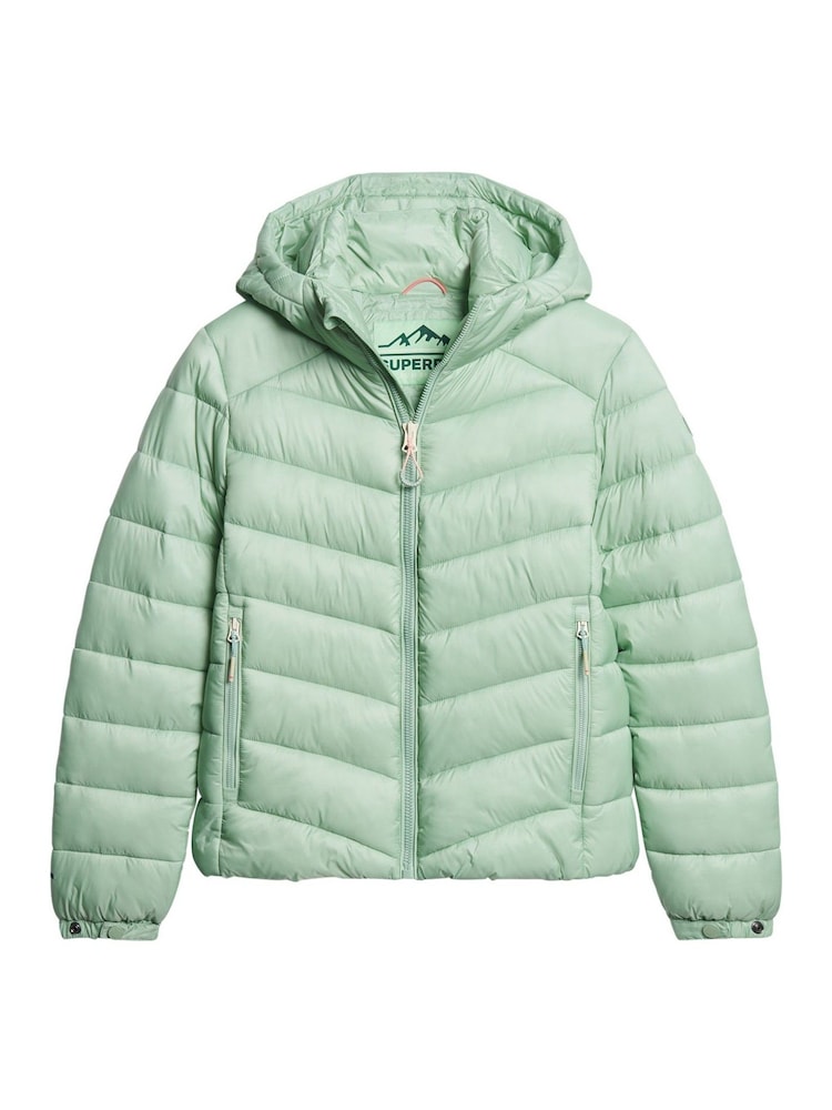 Superdry Green Hooded Fuji Padded Jacket - Image 2 of 4