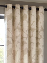 HÖEM Natural Brinn Abstract Geometric Eyelet 100% Cotton Curtains - Image 3 of 5