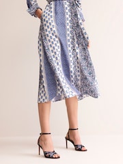 Boden Blue Twist Front Heeled Sandals - Image 1 of 4