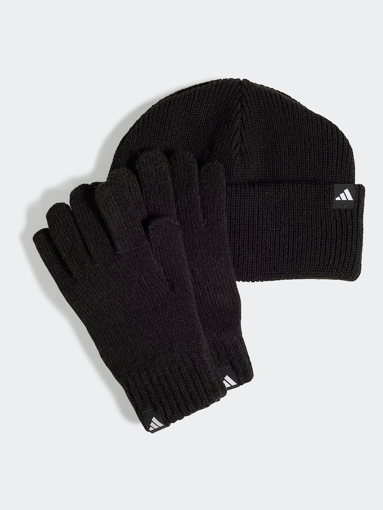 adidas Black/White Hat and Gloves Set Kids - Image 2 of 5