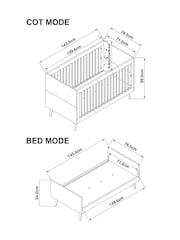Jojo Maman Bébé White Asta Cot Bed - Image 6 of 6