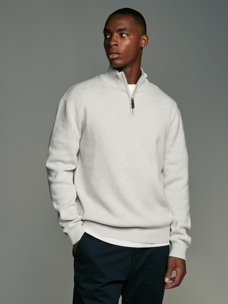 Vert sauge Vert/Oatmeal - Coupe classique 100% Coton Premium Quarter Zip Pull 2 Lot - Image 3 of 8