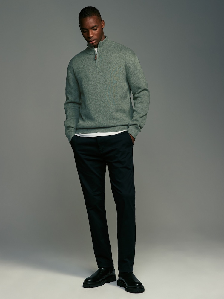 Vert sauge Vert/Oatmeal - Coupe classique 100% Coton Premium Quarter Zip Pull 2 Lot - Image 4 of 8