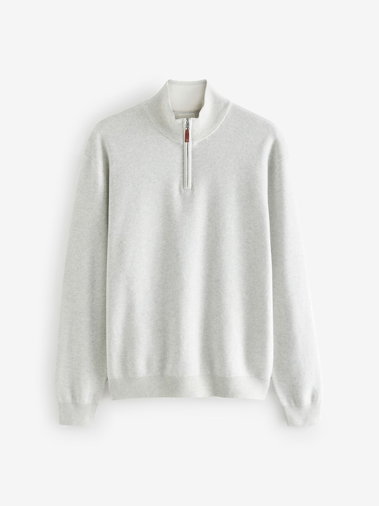 Vert sauge Vert/Oatmeal - Coupe classique 100% Coton Premium Quarter Zip Pull 2 Lot - Image 6 of 8