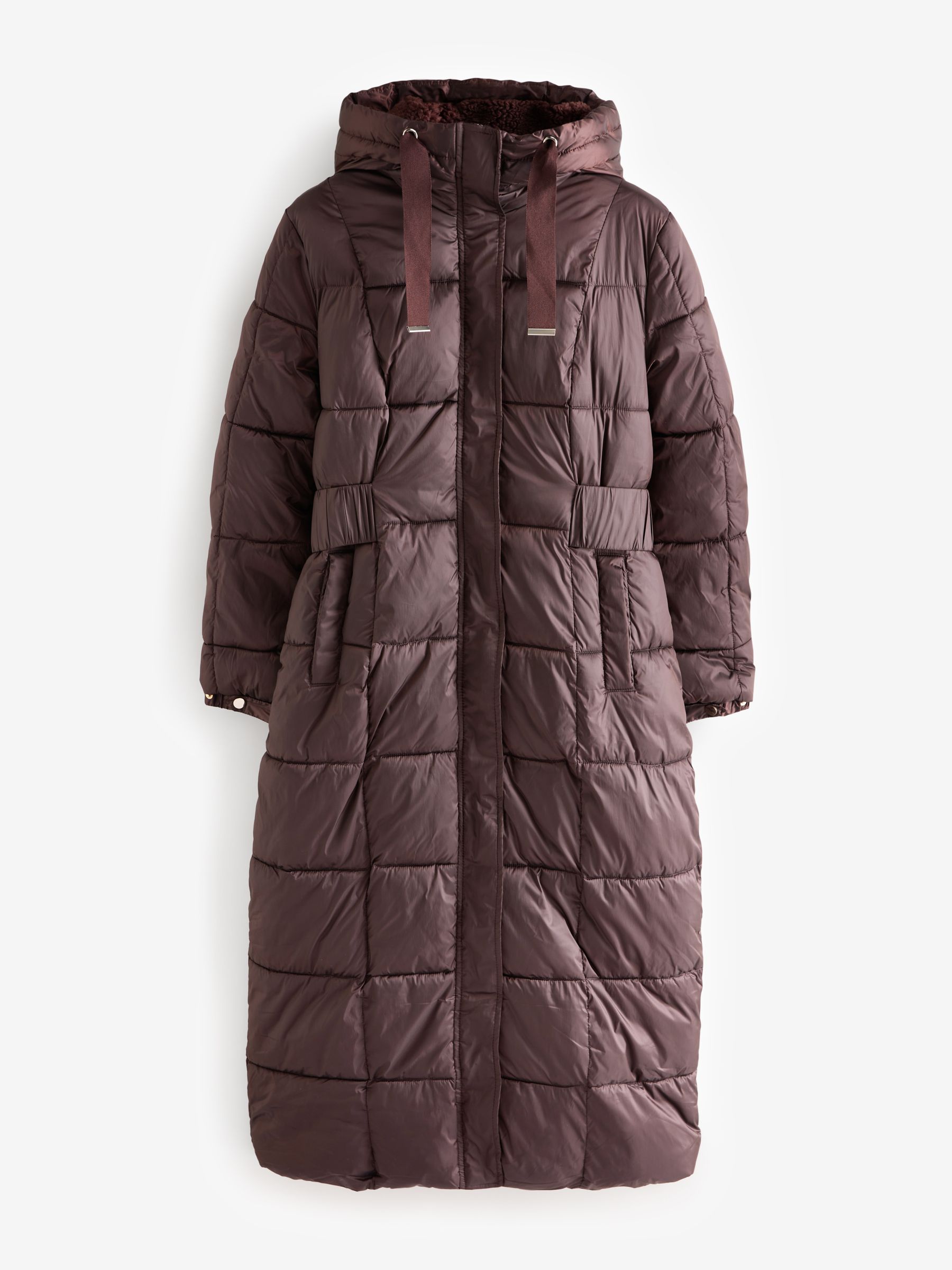 Red padded long coat cheap