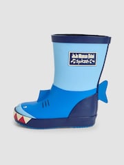 JoJo Maman Bébé Blue Shark Wellies - Image 3 of 4