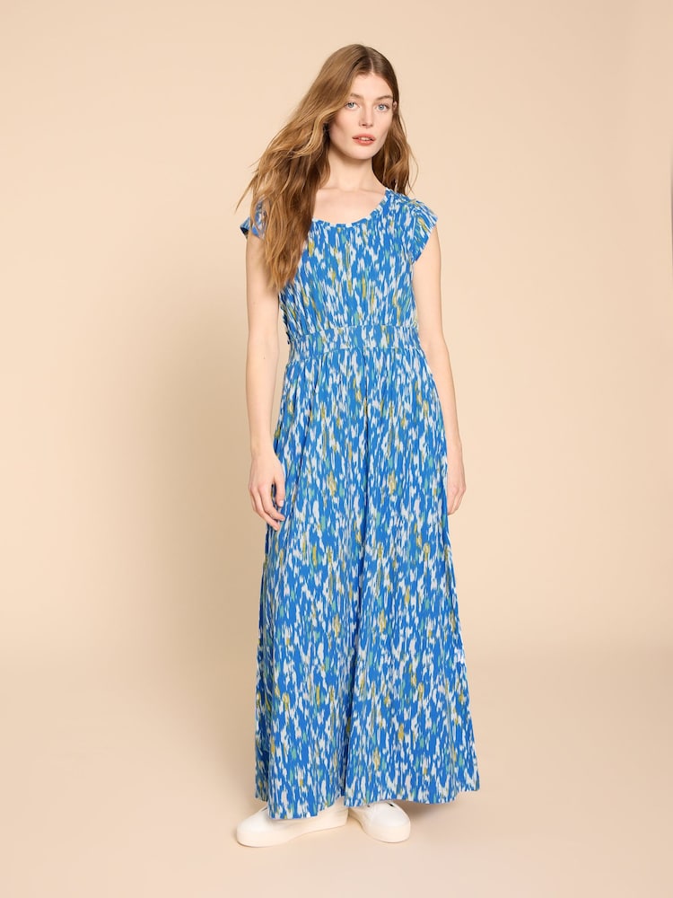 White Stuff Blue Darcie Jersey Maxi Dress - Image 1 of 7